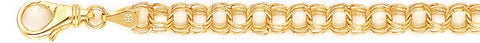 6.5mm Triple Charm Link Bracelet custom made gold chain