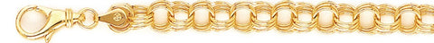7.2mm Triple Charm Link Bracelet custom made gold chain