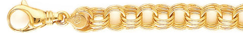 11mm Triple Charm Chain Necklace custom made gold chain