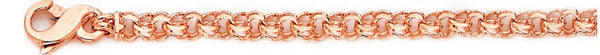 14k rose gold, 18k pink gold chain 4.7mm Double Link Bracelet