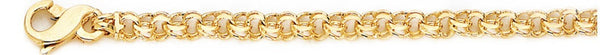 18k yellow gold chain, 14k yellow gold chain 4.7mm Double Link Bracelet