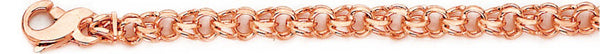 14k rose gold, 18k pink gold chain 5.4mm Double Link Bracelet
