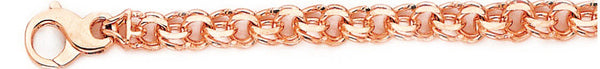 14k rose gold, 18k pink gold chain 6.5mm Double Link Bracelet