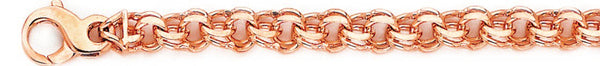 14k rose gold, 18k pink gold chain 6.7mm Double Link Bracelet