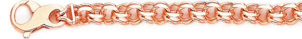 14k rose gold, 18k pink gold chain 7.5mm Double Link Bracelet