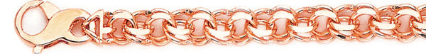 14k rose gold, 18k pink gold chain 8.7mm Double Link Bracelet