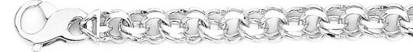 18k white gold chain, 14k white gold chain 8.7mm Double Link Bracelet