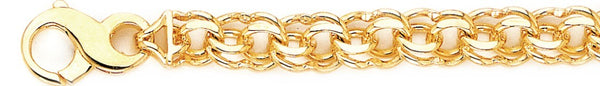 18k yellow gold chain, 14k yellow gold chain 9.4mm Double Link Bracelet