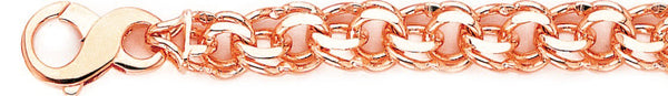 14k rose gold, 18k pink gold chain 10.3mm Double Link Bracelet