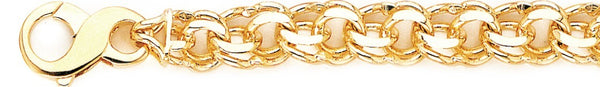 18k yellow gold chain, 14k yellow gold chain 10.3mm Double Link Bracelet