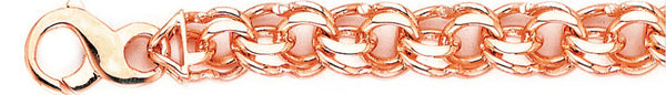 14k rose gold, 18k pink gold chain 11mm Double Chain Necklace
