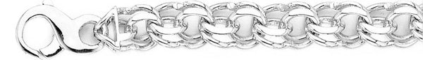 18k white gold chain, 14k white gold chain 11mm Double Link Bracelet