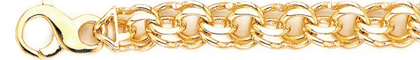 18k yellow gold chain, 14k yellow gold chain 11mm Double Link Bracelet