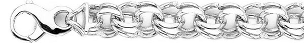 18k white gold chain, 14k white gold chain 12mm Double Link Bracelet