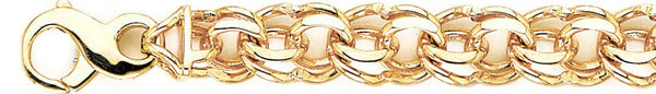 18k yellow gold chain, 14k yellow gold chain 12mm Double Link Bracelet