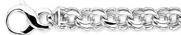18k white gold chain, 14k white gold chain 12.8mm Double Link Bracelet
