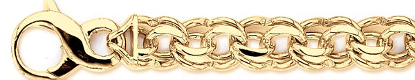 18k yellow gold chain, 14k yellow gold chain 12.8mm Double Link Bracelet