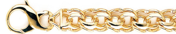 18k yellow gold chain, 14k yellow gold chain 13.3mm Double Link Bracelet