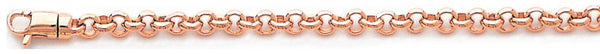 14k rose gold, 18k pink gold chain 4mm Domed Rolo Link Bracelet
