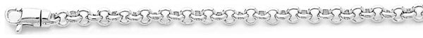 18k white gold chain, 14k white gold chain 4mm Domed Rolo Link Bracelet