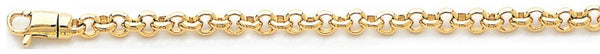 18k yellow gold chain, 14k yellow gold chain 4mm Domed Rolo Link Bracelet