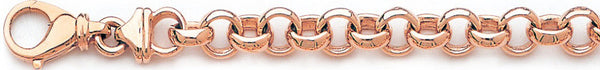 14k rose gold, 18k pink gold chain 8mm Domed Rolo Link Bracelet