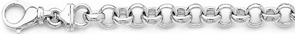 18k white gold chain, 14k white gold chain 8mm Domed Rolo Chain Necklace