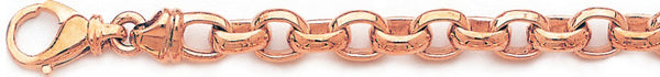 14k rose gold, 18k pink gold chain 7.6mm Domed Rolo Link Bracelet