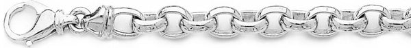 18k white gold chain, 14k white gold chain 7.6mm Domed Rolo Link Bracelet