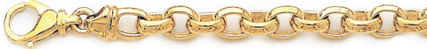 7.6mm Domed Rolo Link Bracelet custom made gold chain