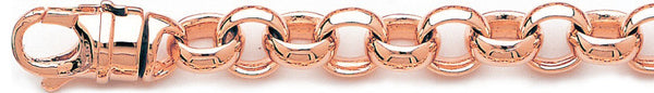 14k rose gold, 18k pink gold chain 11mm Domed Rolo Link Bracelet