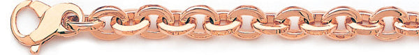 14k rose gold, 18k pink gold chain 8.1mm Flat Rolo Link Bracelet