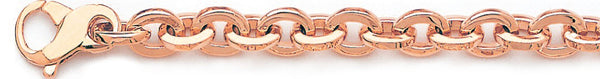 14k rose gold, 18k pink gold chain 8.1mm Flat Rolo Chain Necklace
