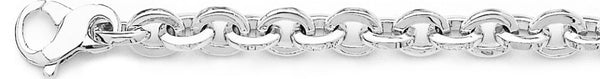 18k white gold chain, 14k white gold chain 8.1mm Flat Rolo Chain Necklace