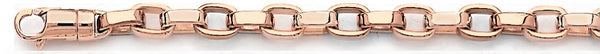 14k rose gold, 18k pink gold chain 5.7mm Cylinder Rolo Chain Necklace