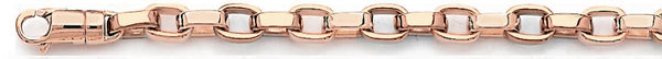 14k rose gold, 18k pink gold chain 5.7mm Cylinder Rolo Link Bracelet