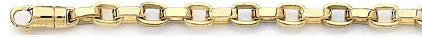 18k yellow gold chain, 14k yellow gold chain 5.7mm Cylinder Rolo Link Bracelet