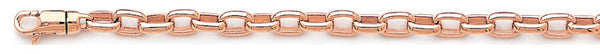 14k rose gold, 18k pink gold chain 4.4mm Cylinder Rolo Link Bracelet