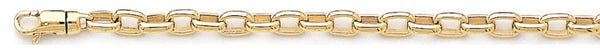 18k yellow gold chain, 14k yellow gold chain 4.4mm Cylinder Rolo Link Bracelet
