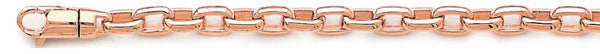 14k rose gold, 18k pink gold chain 4.9mm Cylinder Rolo Link Bracelet