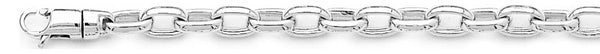 18k white gold chain, 14k white gold chain 5.4mm Cylinder Rolo Link Bracelet