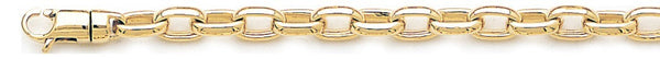 18k yellow gold chain, 14k yellow gold chain 5.4mm Cylinder Rolo Link Bracelet
