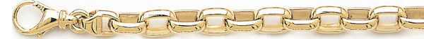 18k yellow gold chain, 14k yellow gold chain 6.9mm Cylinder Rolo Link Bracelet