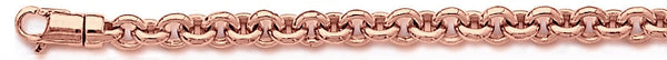 14k rose gold, 18k pink gold chain 6mm Traditional Rolo Link Bracelet