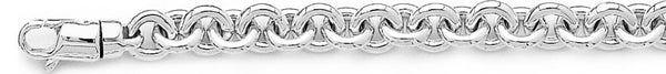 18k white gold chain, 14k white gold chain 8mm Traditional Rolo Link Bracelet