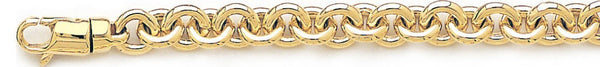 18k yellow gold chain, 14k yellow gold chain 8mm Traditional Rolo Link Bracelet
