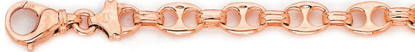14k rose gold, 18k pink gold chain 7.8mm Mariner Link Bracelet