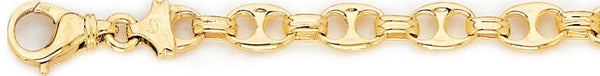 18k yellow gold chain, 14k yellow gold chain 7.8mm Mariner Link Bracelet