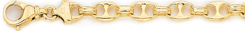 7.8mm Mariner Link Bracelet custom made gold chain