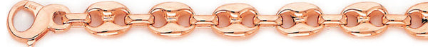 14k rose gold, 18k pink gold chain 8mm Mariner Link Bracelet